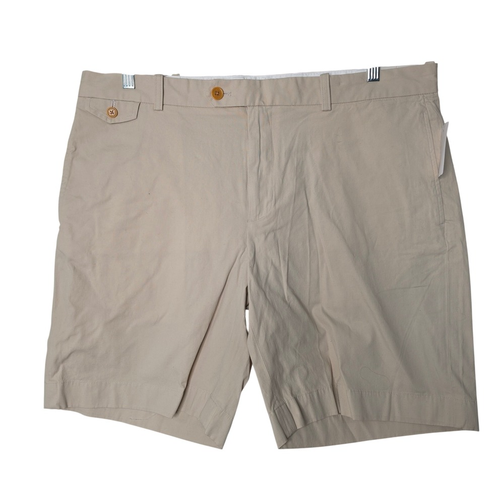 Brooks Brothers Shorts Men 40 Tan Bermuda Short Flat Front Cotton Chino 00354002